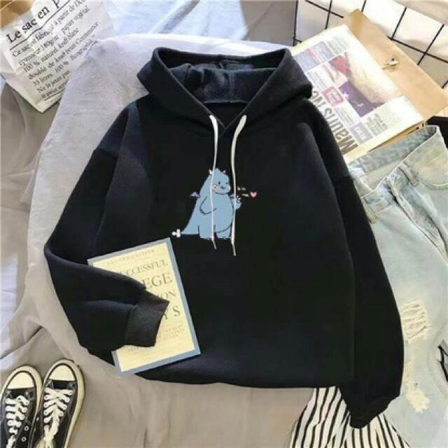 ÁO KHOÁC HOODIE UNISEX ÁO KHOÁC NỈ KHỦNG LONG BẮN TIM SIÊU DỄ THƯƠNG