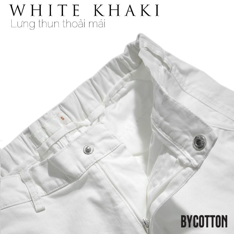 Quần Short Kaki Nam Màu Trắng BY COTTON White Khaki Shorts