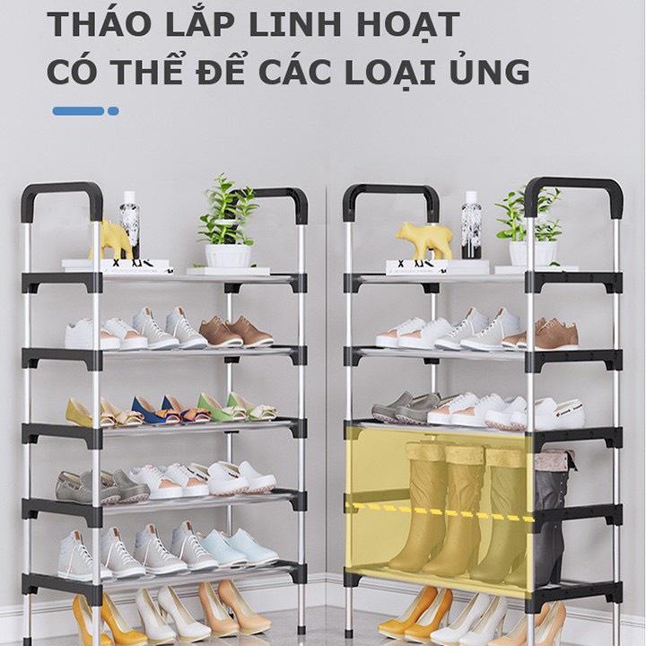 Kệ Để Giày Dép 5 Tầng inox Chống Gỉ Nhỏ Gọn Tiết Kiệm Diện Tích