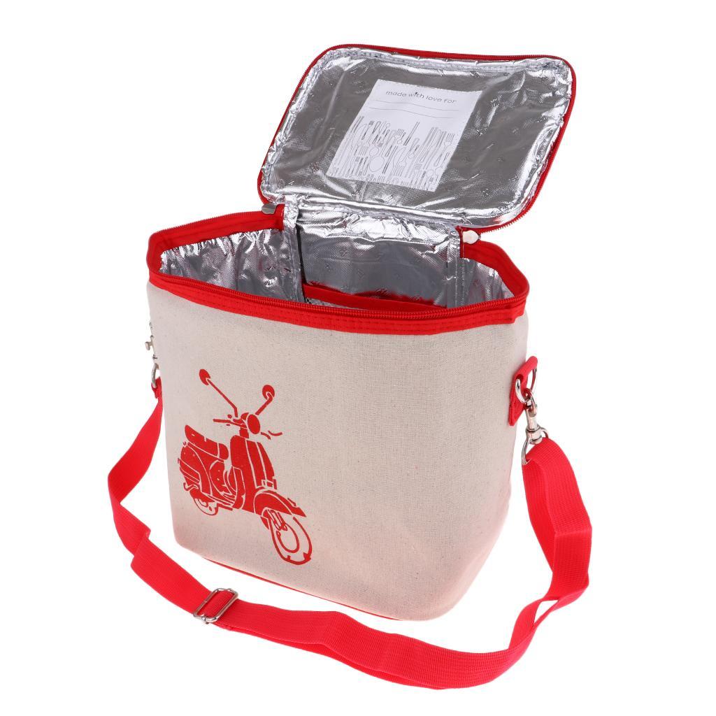 Outdoor Camping Insulated Cool Bag Lunch Box Picnic Lunch Container for Family Outdoor Camping Hiking Picnic BBQ 23x16x24cm