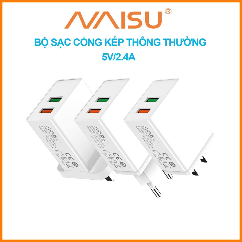 Bộ sạc hai cổng, tương thích với các điện thoại di động phổ thông trên thị trường, NS-24 ID – 1815 - Hàng nhập khẩu