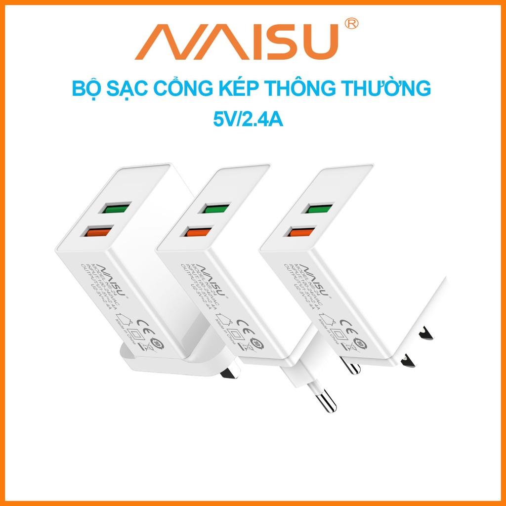 Hình ảnh Bộ sạc hai cổng, tương thích với các điện thoại di động phổ thông trên thị trường, NS-24 ID – 1815 - Hàng nhập khẩu