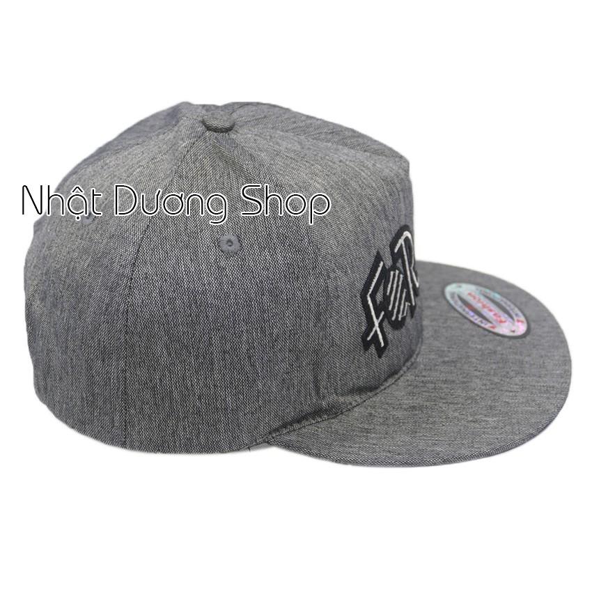 Nón Hiphop Snapback đẹp thêu chữ For You thời trang - Xám