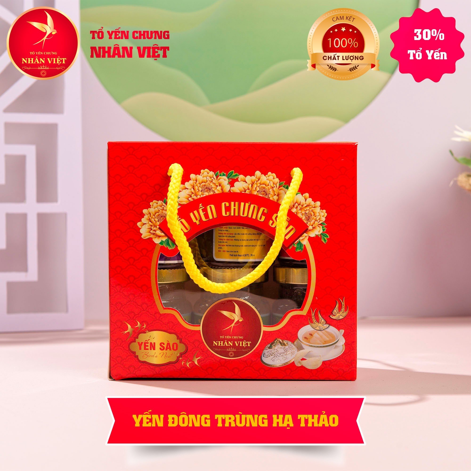 Lốc 6 Hũ Yến Sào Chưng Đông Trùng Hạ Thảo 30% Yến Nguyên Chất Hũ 70ml