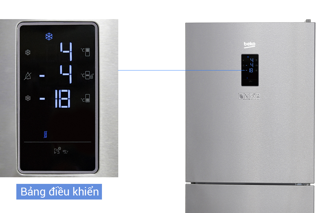 Tủ lạnh Beko Inverter 340 lít RTNT340E50VZX - Hàng Chính Hãng