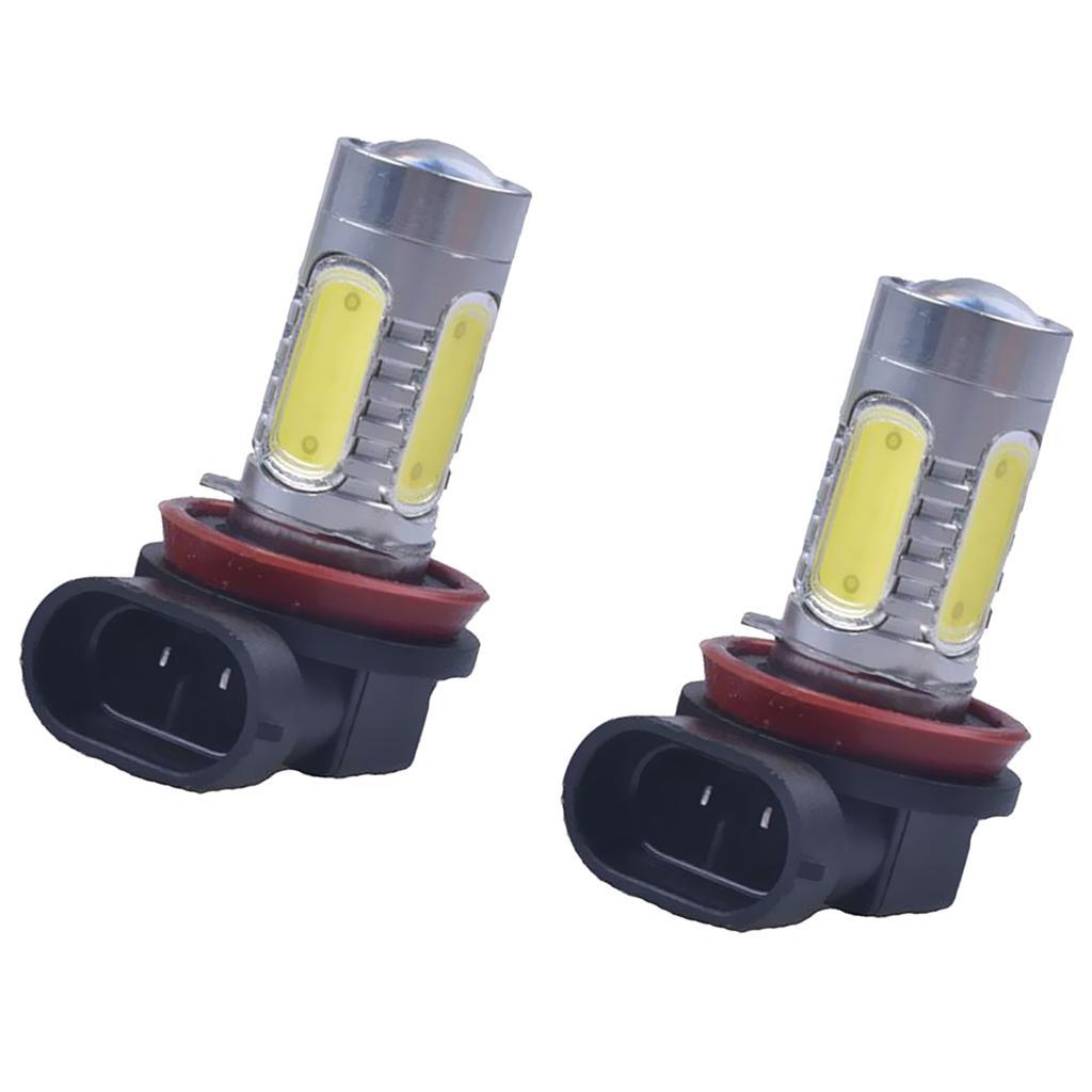 2 Piece Car White H8 H11 COB 7.5W LED Fog Light Daytime Running Lamp Bulbs