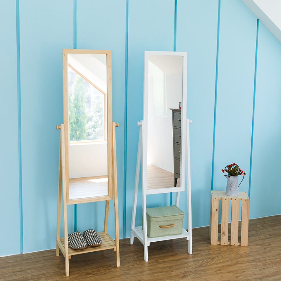 GƯƠNG KỆ ĐỨNG KHUNG GỖ - MIRROR SHELF - T