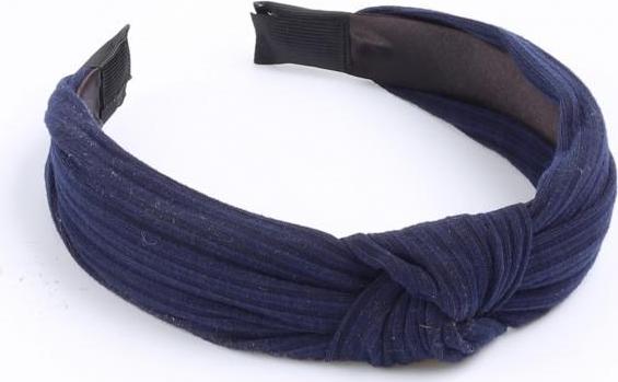 Cài Tóc Turban Gọng Nhựa Vải Thun Màu Xanh Dương Đậm  - Mã CT059
