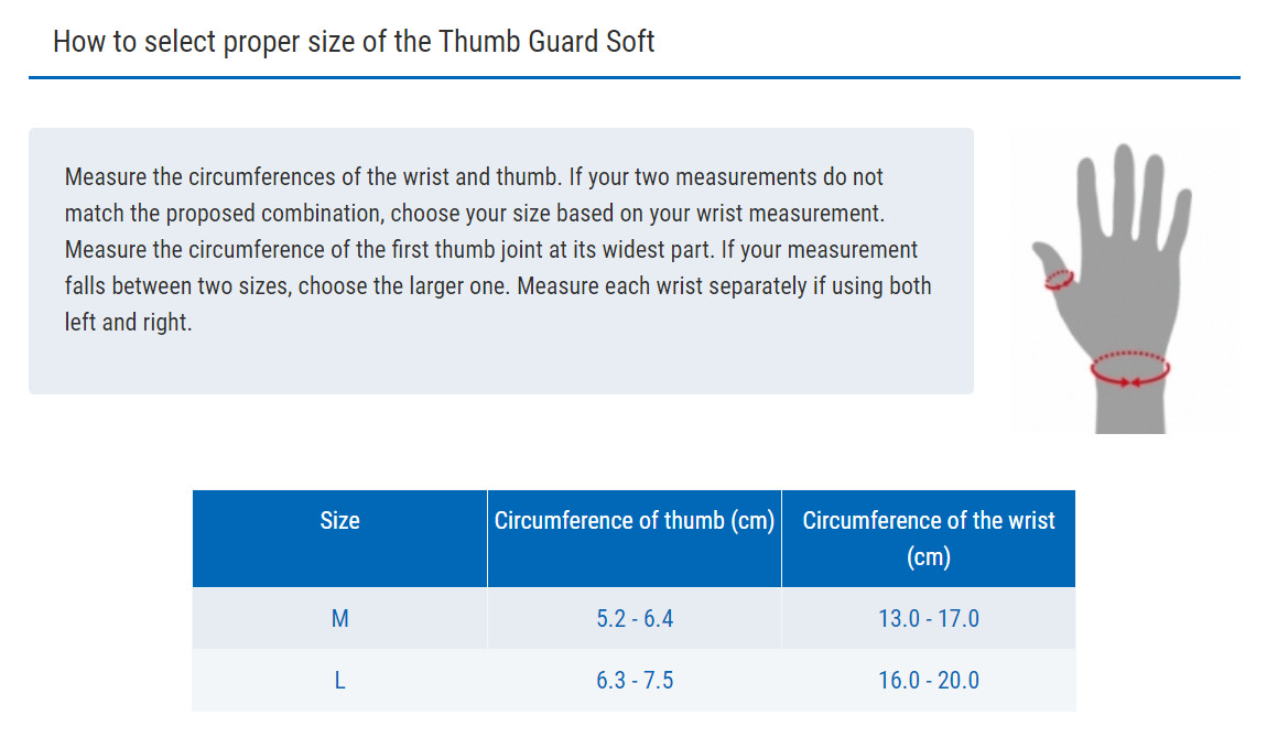 THUMB GUARD SOFT Đai hỗ trợ/ bảo vệ ngón cái