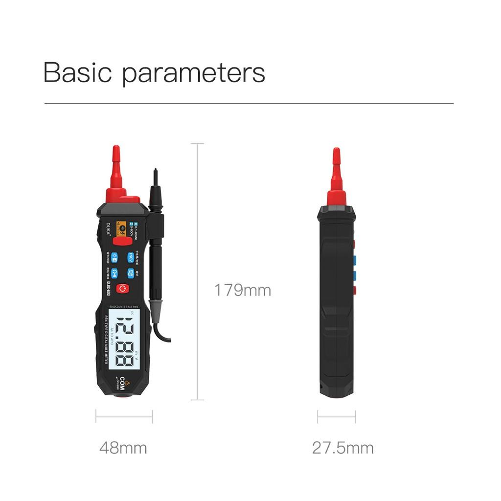 Bút Đo Vạn Năng Duka ATuMan AC DC 6000 Hiển Thị LCD NCV Có Đèn Từ Xiaomi Youpin