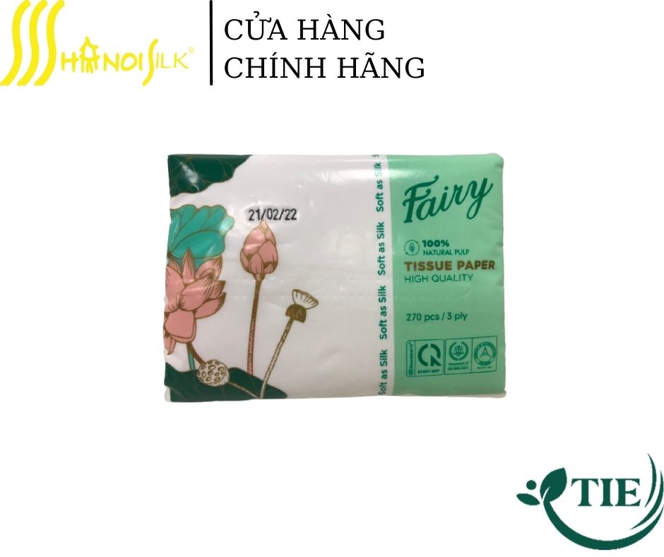 Khăn giấy rút Fairy ngắn 270 tờ x 3 lớp