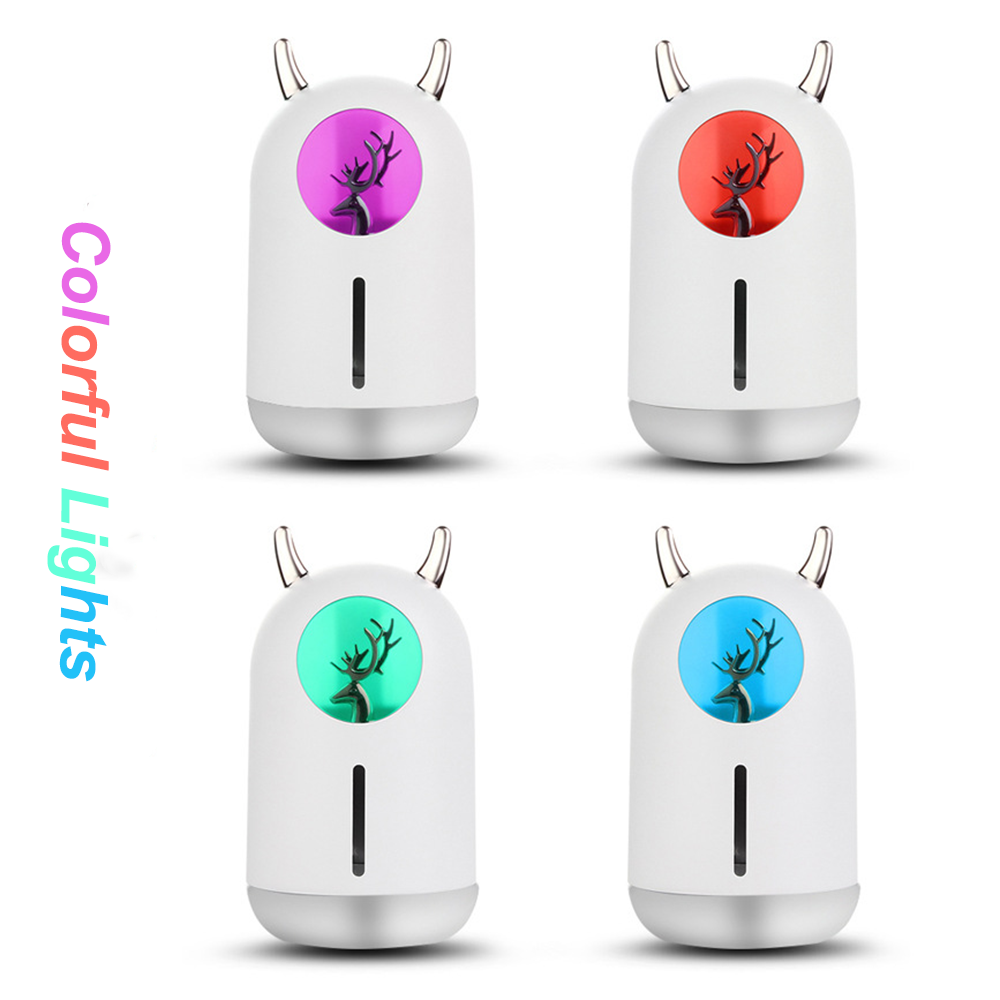 300ML Siêu Âm Thanh Máy Tạo Độ Ẩm Không Khí Nhiều Hươu Máy Phun Sương Tạo Độ Ẩm Mini Usb Di Động Máy Tạo Độ Ẩm Không Khí Gia Đình Dưỡng Ẩm Làm Thơm Phòng
