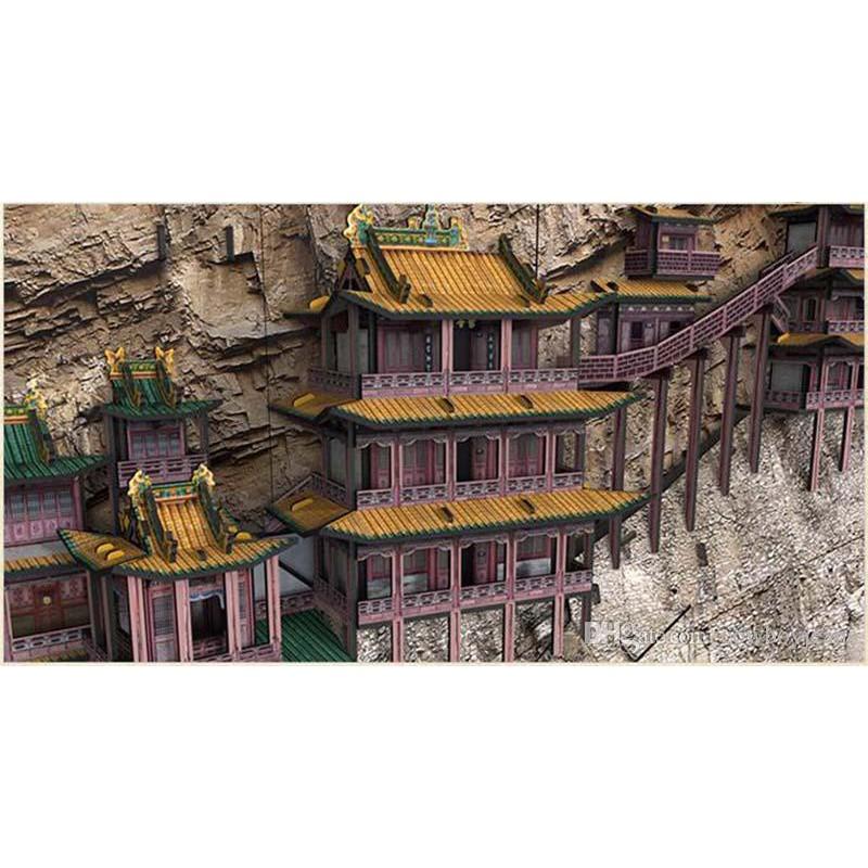 Mô Hình Xếp hình giấy 3D - Tu viện treo - The Hanging Temple - MC204h