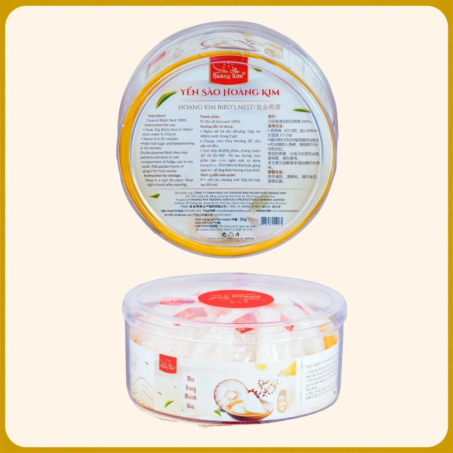 Tổ yến Thượng Hạng Yến sào Hoàng Kim Tinh chế sợi định hình