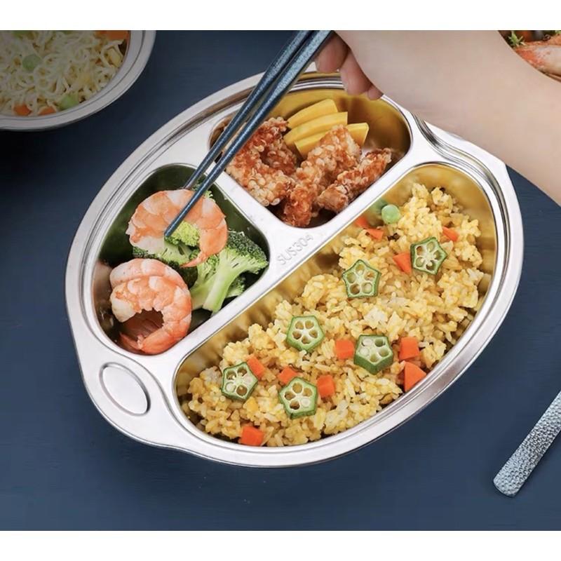 Khay cơm,khay ăn dặm cho các bé inox 304 cao cấp 100%