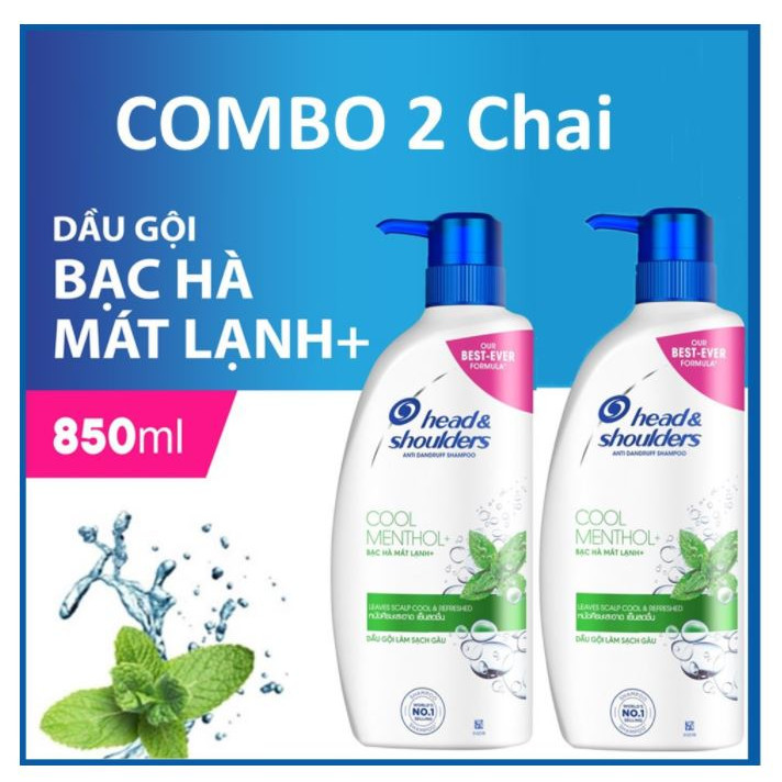 COMBO 2 Chai dầu gội Head&Shoulders Bạc hà 850ml