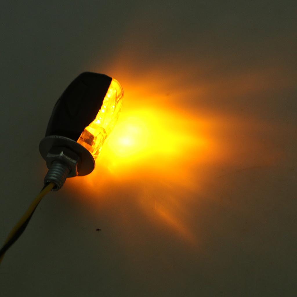 6 LED Amber Mini Motorcycle  Blinker Indicator Light Super Bright