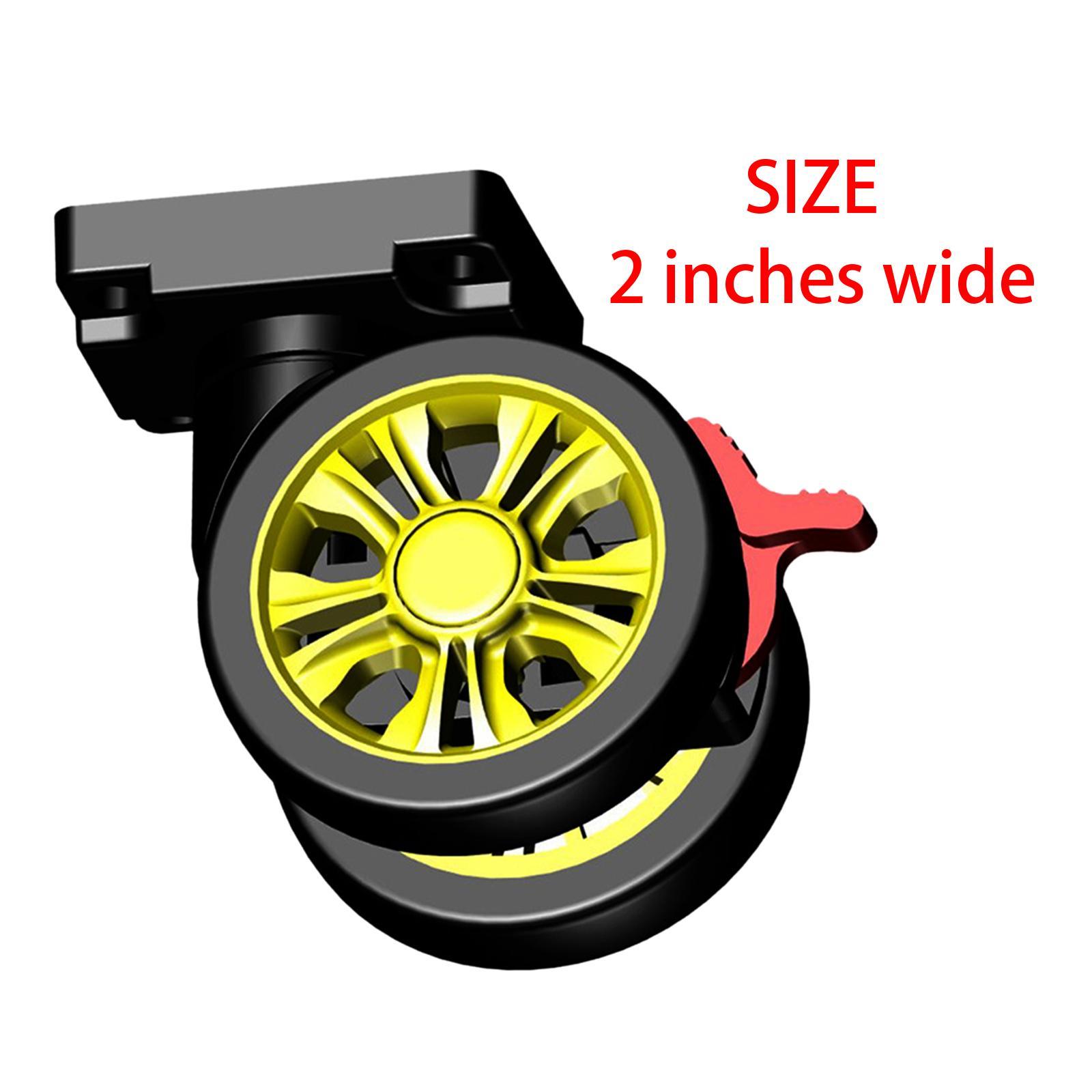 2x Luggage Suitcase Replacement Wheels with Brake Durable for Suitcase