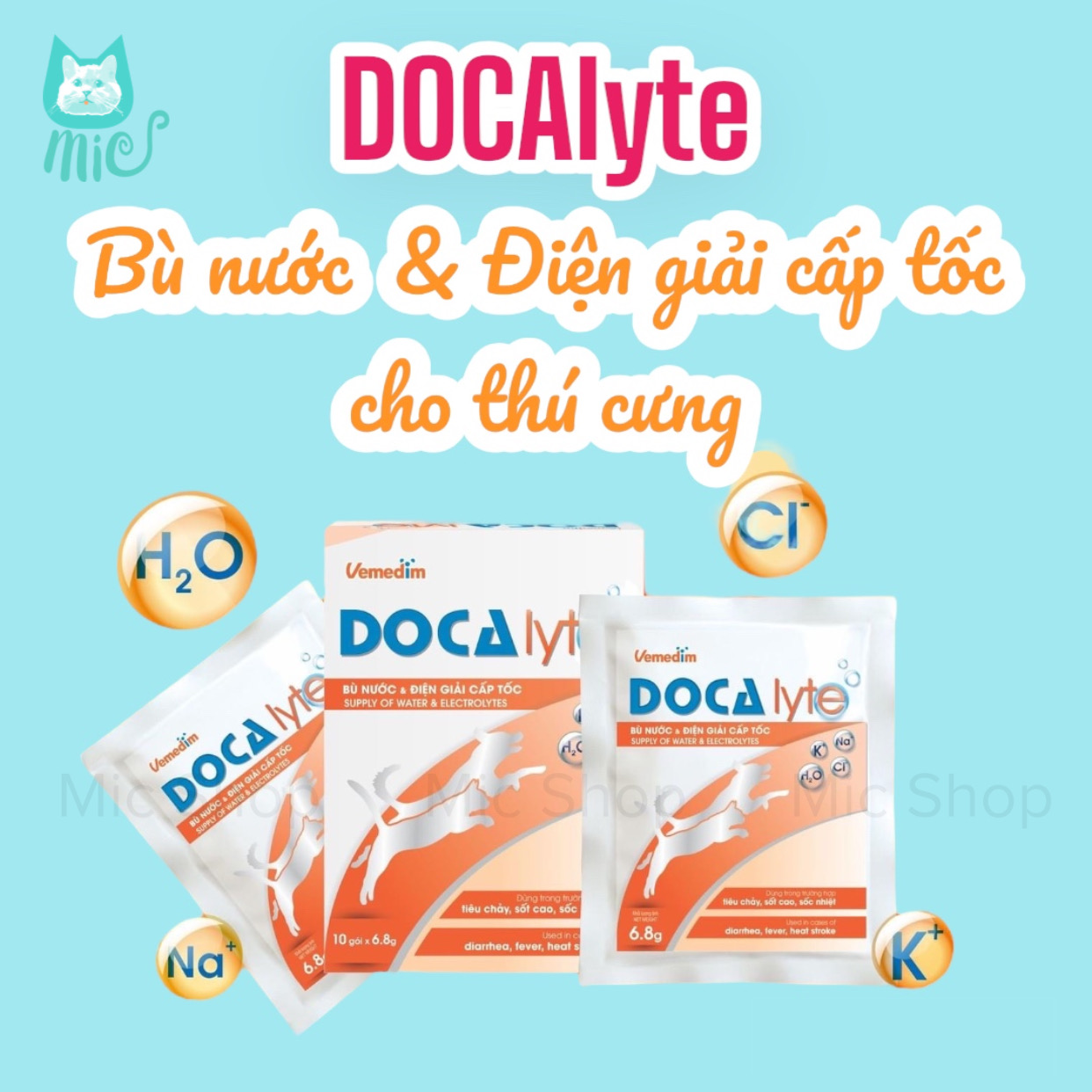 Docalyte - Bù nước và điện giải cấp tốc cho chó mèo