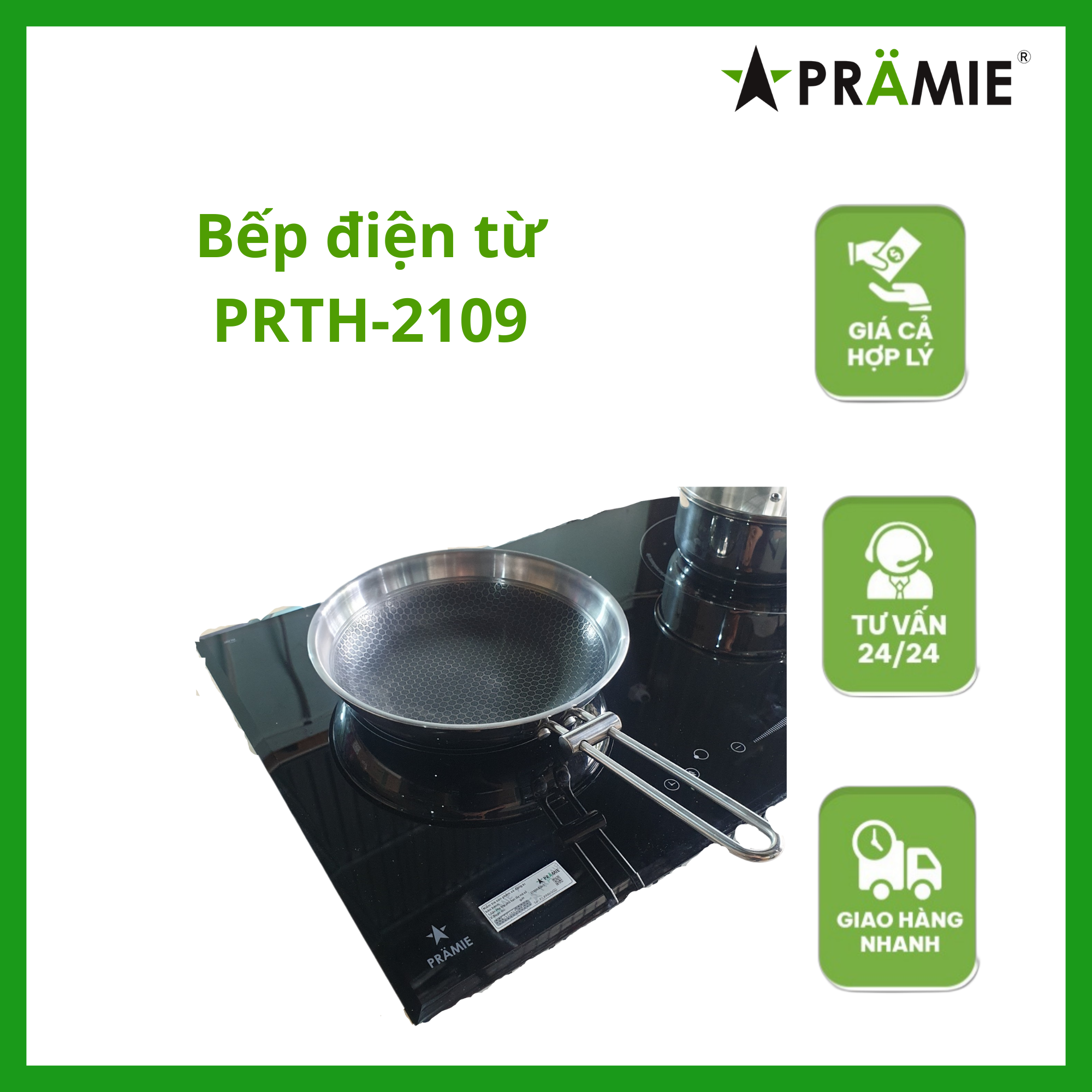 Bếp điện từ đôi Pramie PRTH -2109 _Môt từ một hồng ngoại_hàng nhập khẩu Thái Lan