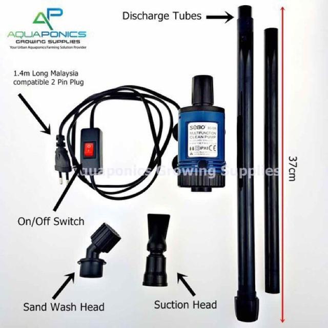 Máy Hút Vệ Sinh Hồ Cá Siêu Sạch Tích Hợp Đầu Bơm Sobo BO-028