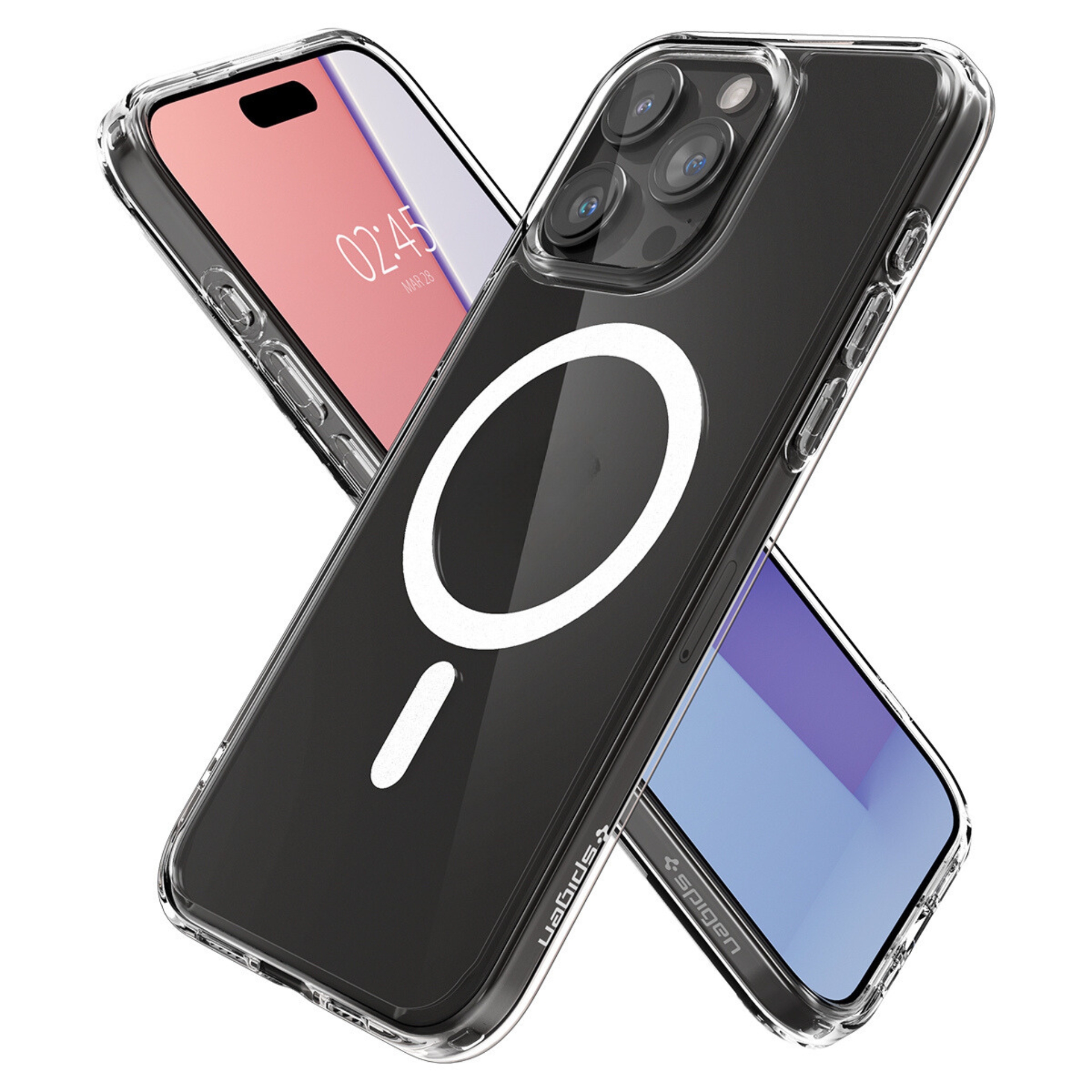 Ốp Lưng Spigen Hỗ Trợ Sạc Từ Tính Dành Cho iPhone 15 Pro Max / iPhone 15 Pro, SPIGEN CRYSTAL HYBRID MAGFIT - HÀNG CHÍNH HÃNG