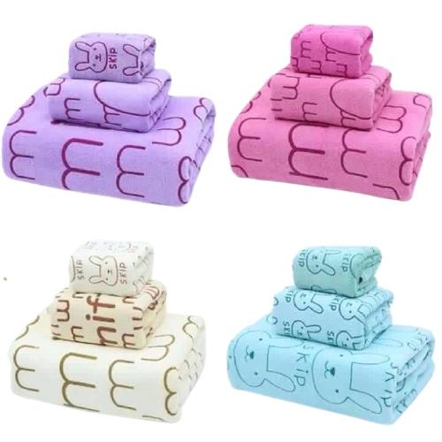 Set 3 Khăn Tắm Cotton Kiba Kiểu Thái Cỡ Lớn Siêu Mềm Mịn Thấm Hút Nước