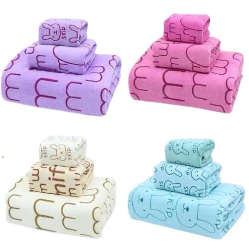 Set 3 Khăn Tắm Cotton Kiba Kiểu Thái Cỡ Lớn Siêu Mềm Mịn Thấm Hút Nước