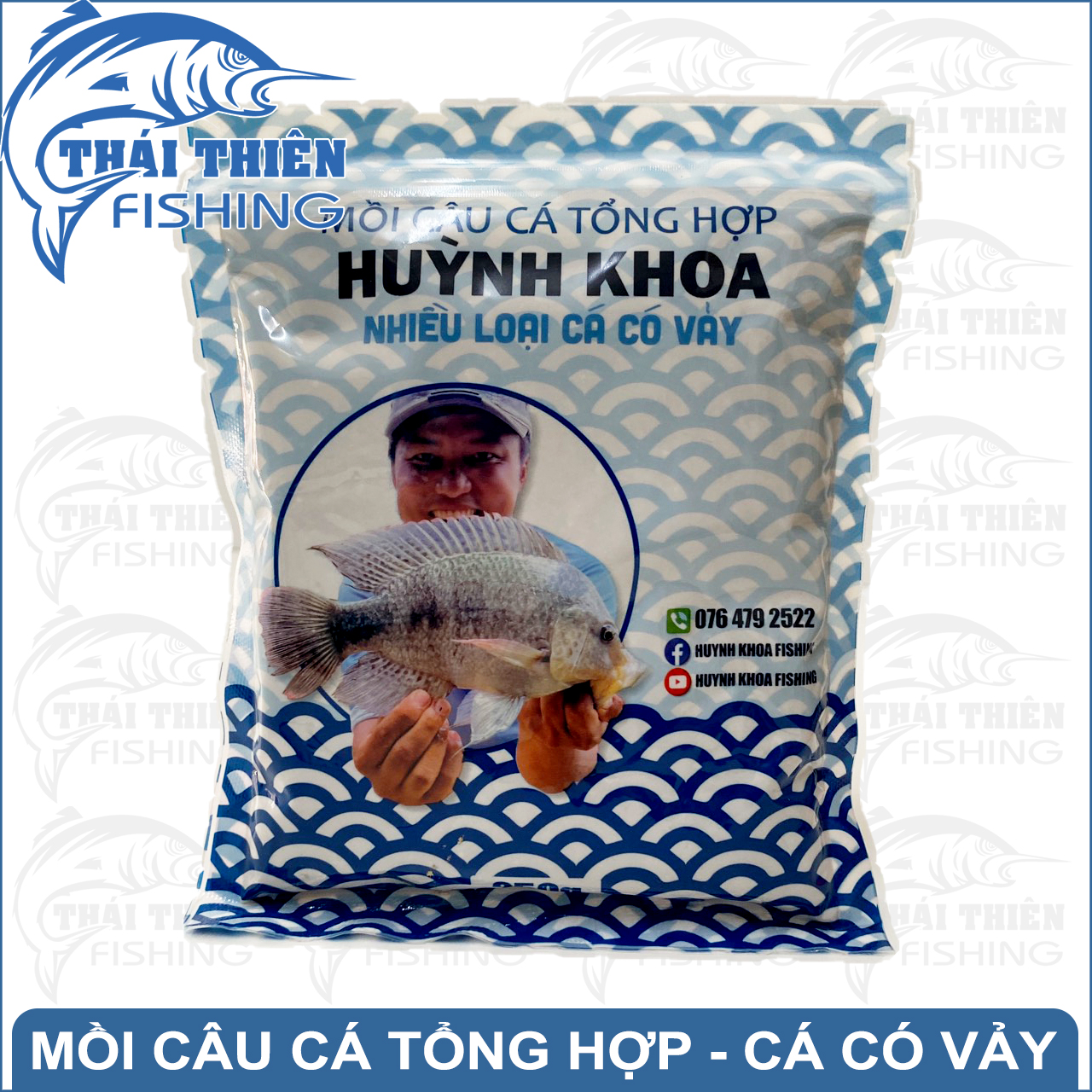 Mồi Câu Cá Tổng Hợp Huỳnh Khoa Gói 250g Dùng Câu Hồ Dịch Vụ, Sông Tự Nhiên Nhiều Loại Cá Có Vảy