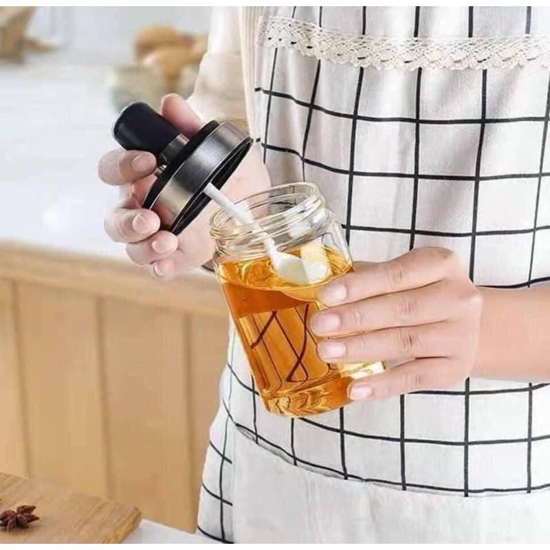 LỌ ĐỰNG GIA VỊ THUỶ TINH KÈM THÌA - Lọ đựng gia vị
