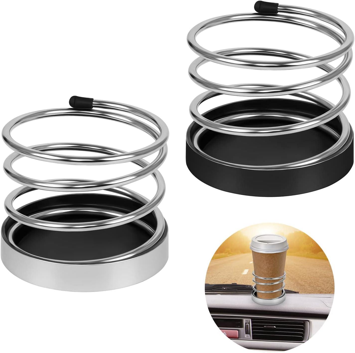 Giá đỡ cốc ô tô 2 chiếc, Giá đỡ cốc cà phê đa năng Giá đỡ chai ô tô Giá đỡ cốc Giá đỡ cốc kim loại đa năng cho ô tô Giá đỡ cốc kim loại có thể giữ, Đen và Bạc