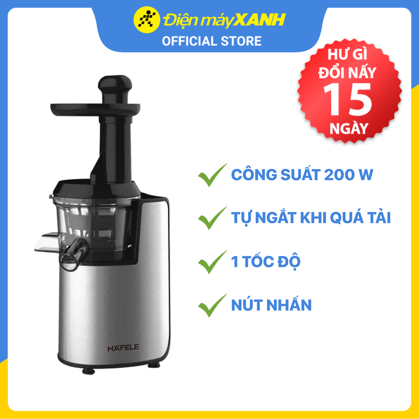 Máy ép trái cây tốc độ chậm Hafele GS-133N/ 535.43.811 - Hàng chính hãng