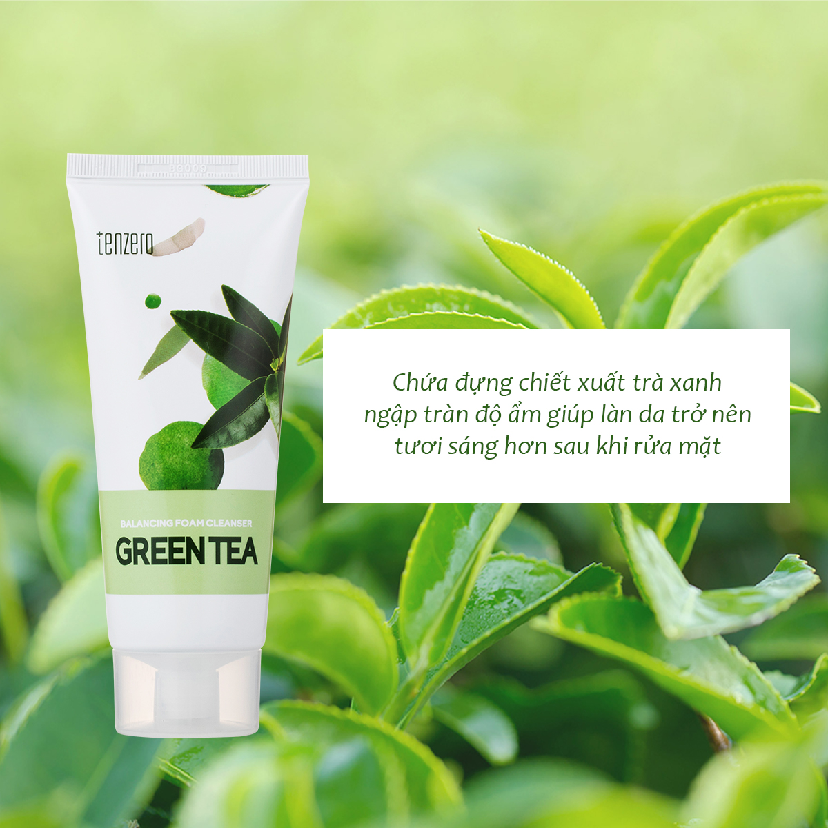 Sữa rửa mặt tạo bọt Tràm Trà Lành tính, Sạch mụn Tenzero Balancing Foam Cleanser Tea Tree 100ml