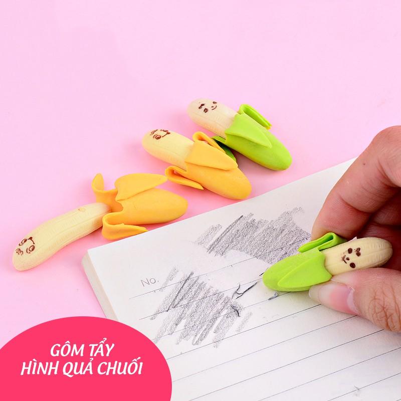 Túi 2 gôm/tẩy hình quả chuối dễ thương (TQC02)