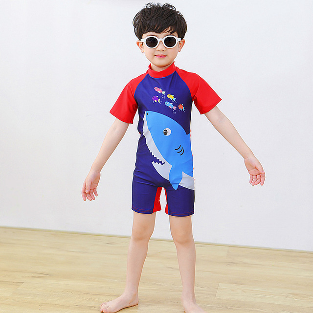 Đồ bơi bé trai liền thân họa tiết cá mập size từ 15kg đến 33kg