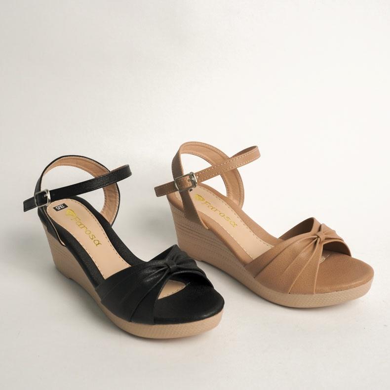 Dép đế xuồng nữ siêu nhẹ 7cm FAROSA - V3 dép sandal đế bằng quai hậu cực hót