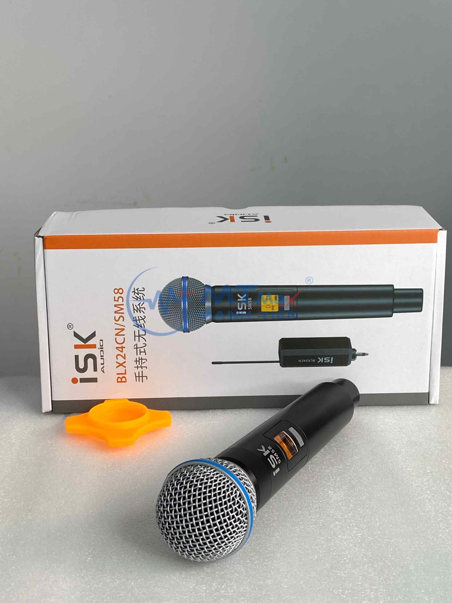 Micro ISK SM58 Không Dây 1 Micro phù hợp hát karaoke gia đình vui chơi hội họp đám tiệc, giá rẻ