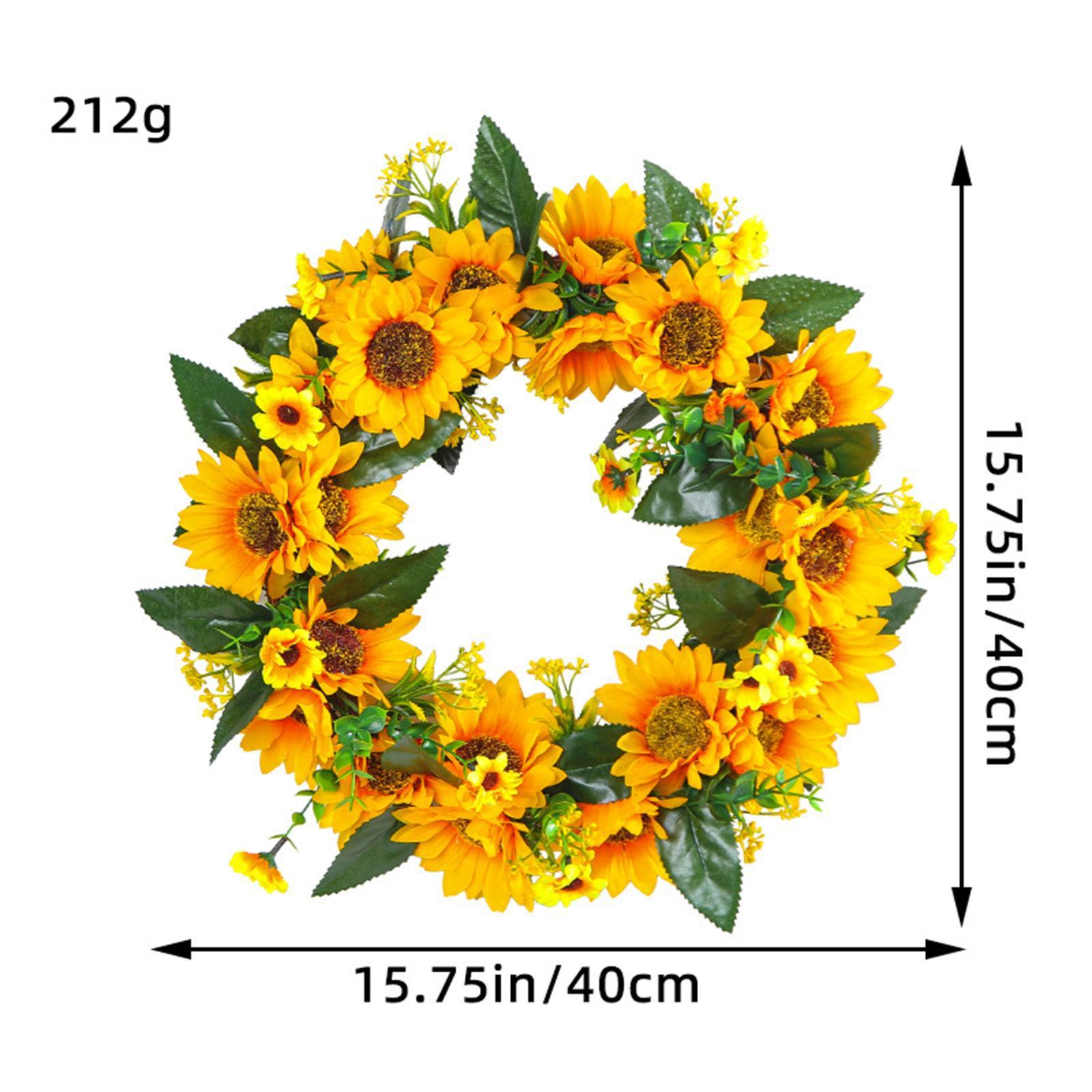 Wreath Rattan Hoop 40cm Front Door Wreath Artificial Flower Wreath