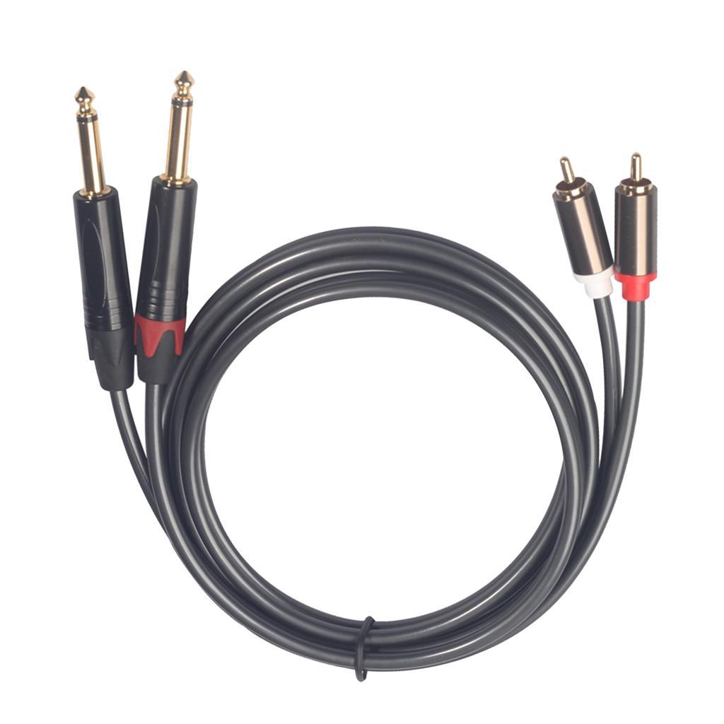 Fully Shielded 5-Ft Cable, Dual   to 2x 6.35mm 1/4"