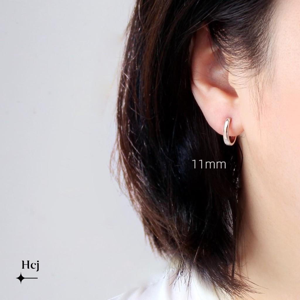 Bông tai bạc khuyên tròn cao cấp MS11a