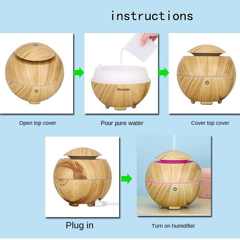 Electric Aroma Diffuser Air Humidifier Essential Oil Diffuser Ultrasonic Remote Control Color LED Lamp Mist Maker Home