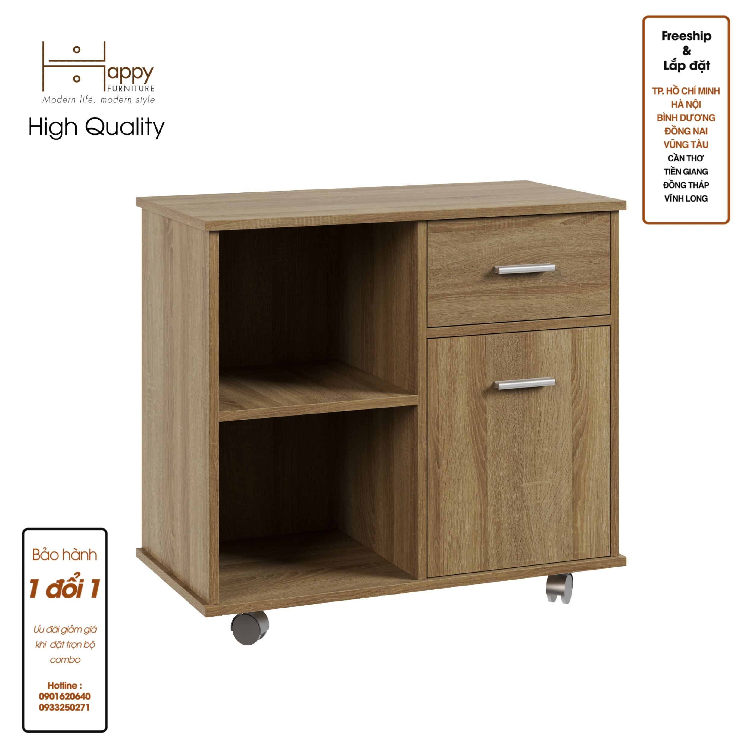 [Happy Home Furniture] COMFEE, Tủ đựng hồ sơ 4 ngăn ,  80cm x 40cm x 66cm ( DxRxC), THK_016