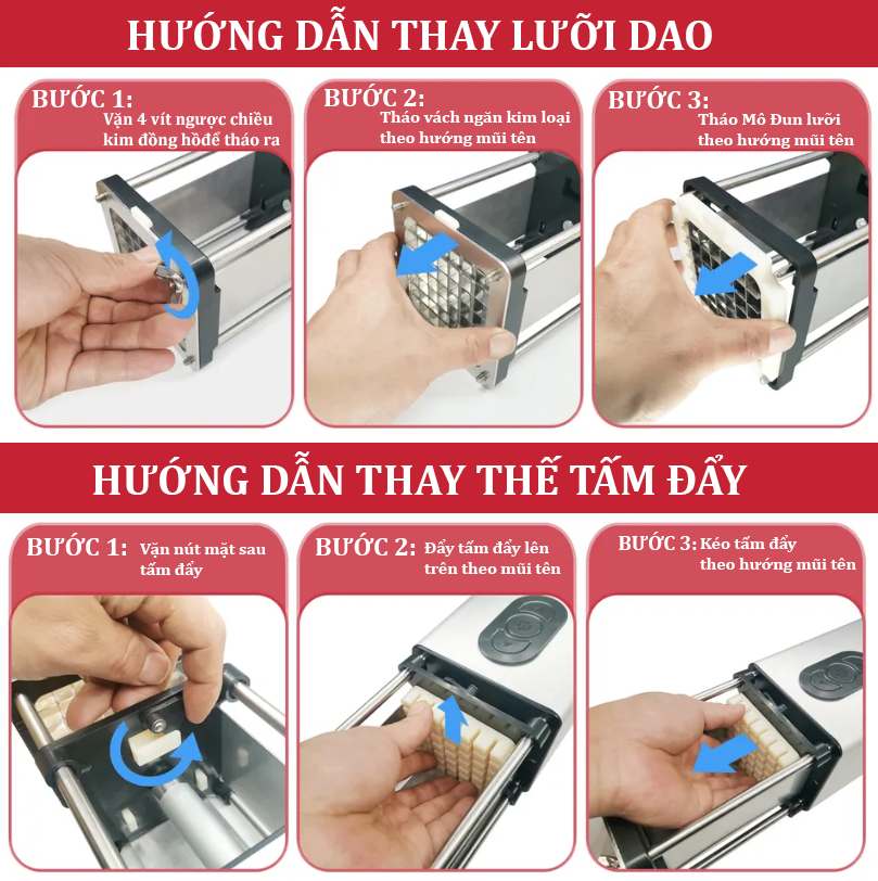 Máy cắt khoai tây chiên, các loại củ và quả đa năng. Thương hiệu Mỹ Septree cao cấp - F300, Kiểu dáng Pháp [Hàng chính hãng, Bảo hành 12 Tháng]