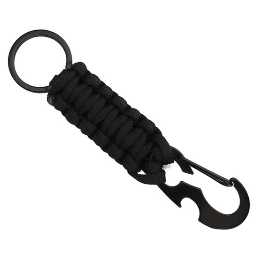Outdoor Keychain Ring Camping Carabiner Military Paracord Cord Rope Camping Survival Kit Emergency Knot Bottle Opener Key Chain