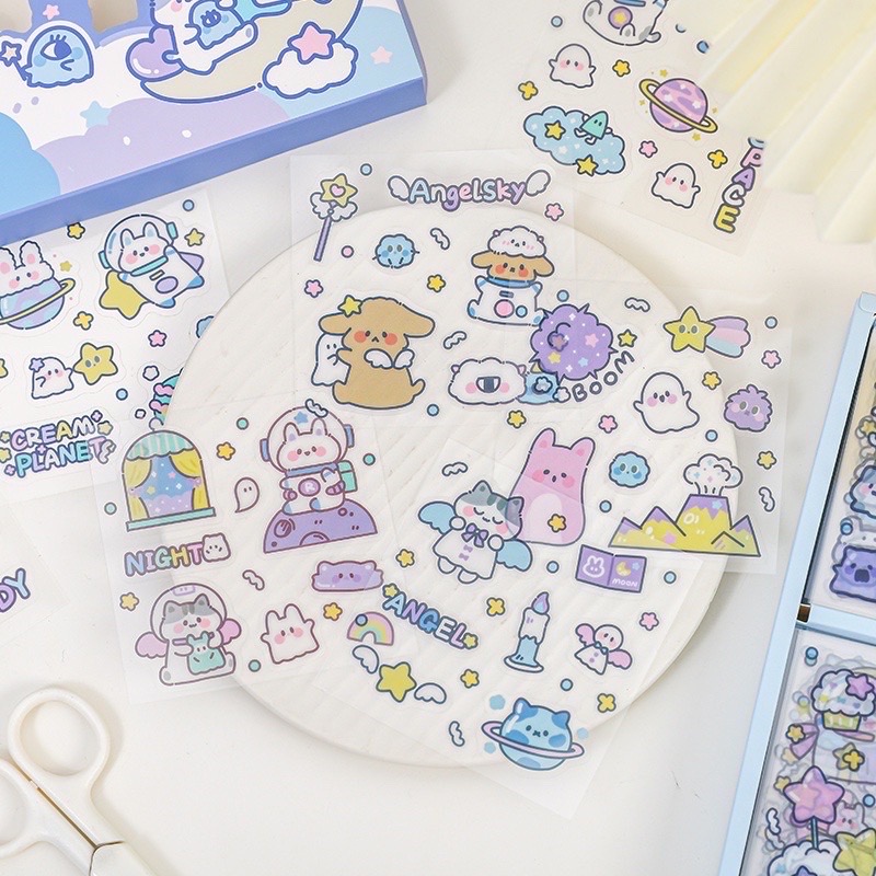 Sticker hộp 100 tấm cute Universe Kingerganter (PVC)