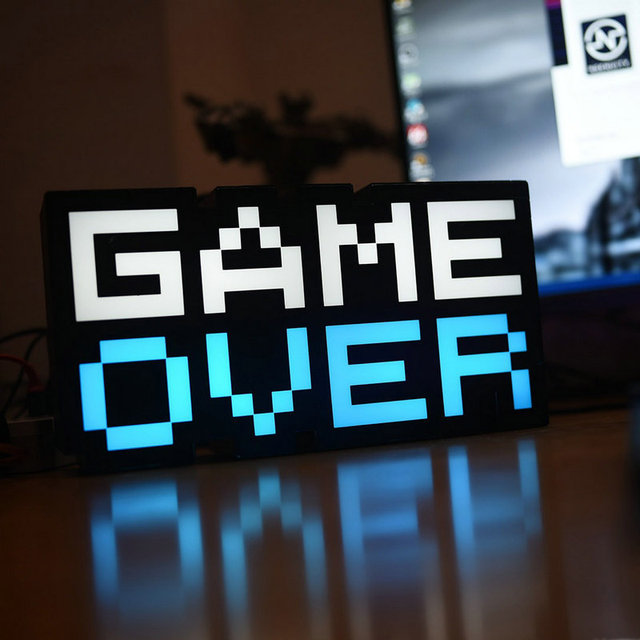 Đèn Trang Trí Điều Khiển Bằng Giọng Nói 7 Màu Msj Game Over Sign Voice Control