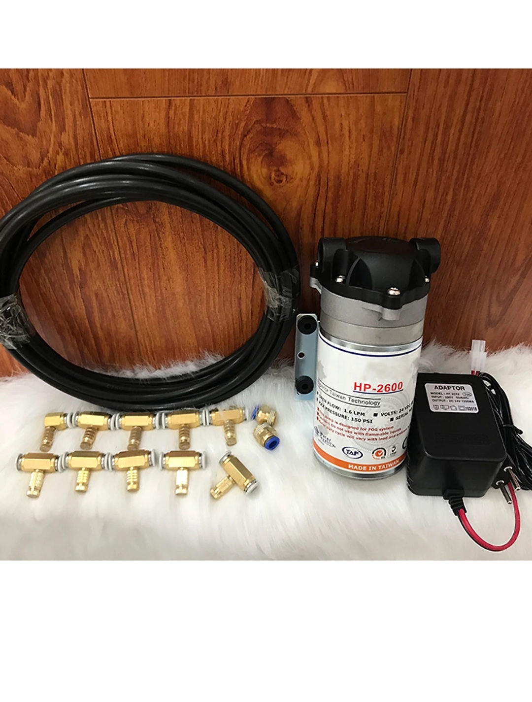 Bộ 10 đầu phun sương máy 24v + nguồn 220v + lọc siêu sạc
