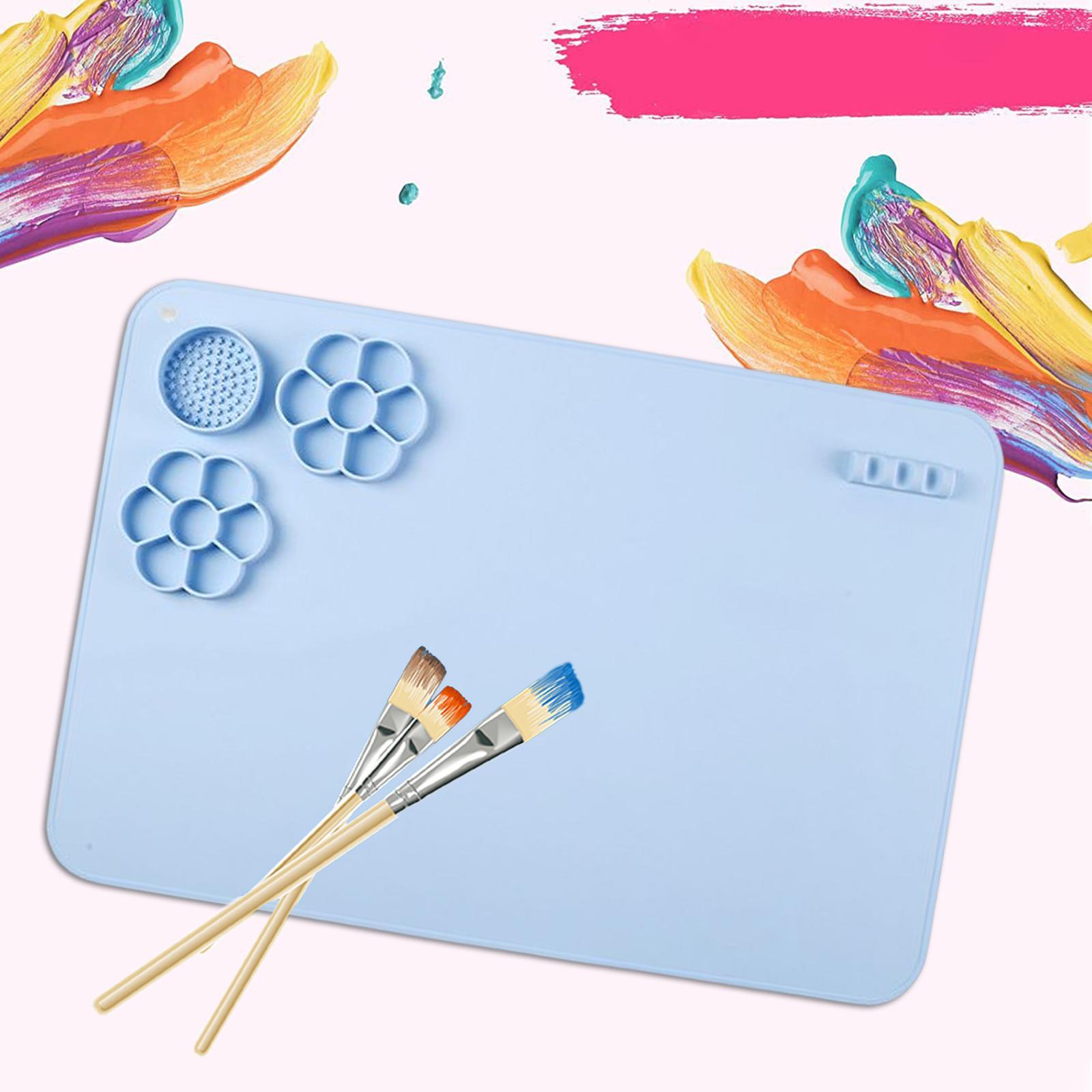 Silicone Mat for Resin Casting Silicone Craft Mat Brush Rack Epoxy Making Tool Handmade Washable Silicone Painting Mat for Painting Crafting
