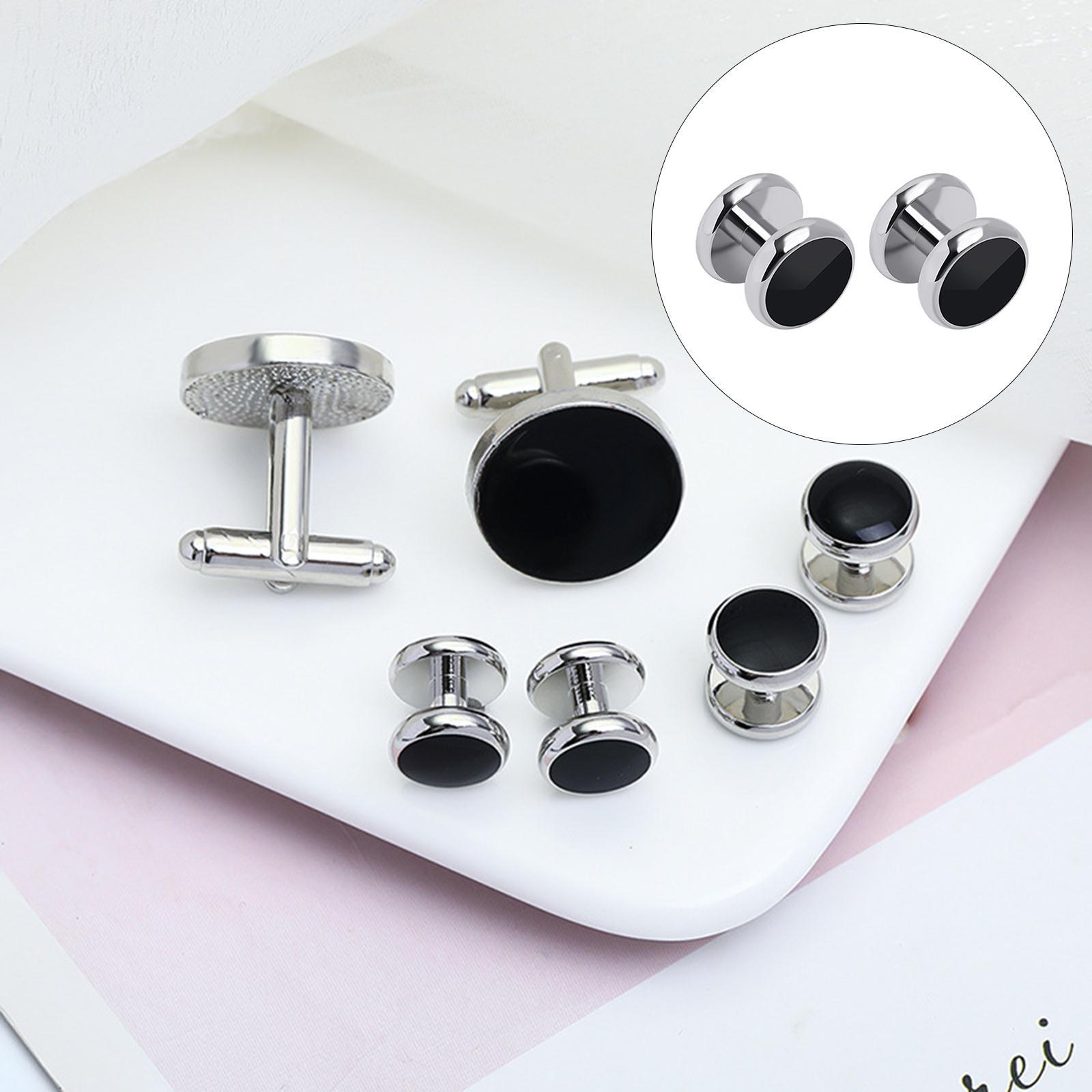 Cufflinks and Studs Set Classic for Tuxedo Shirts Men