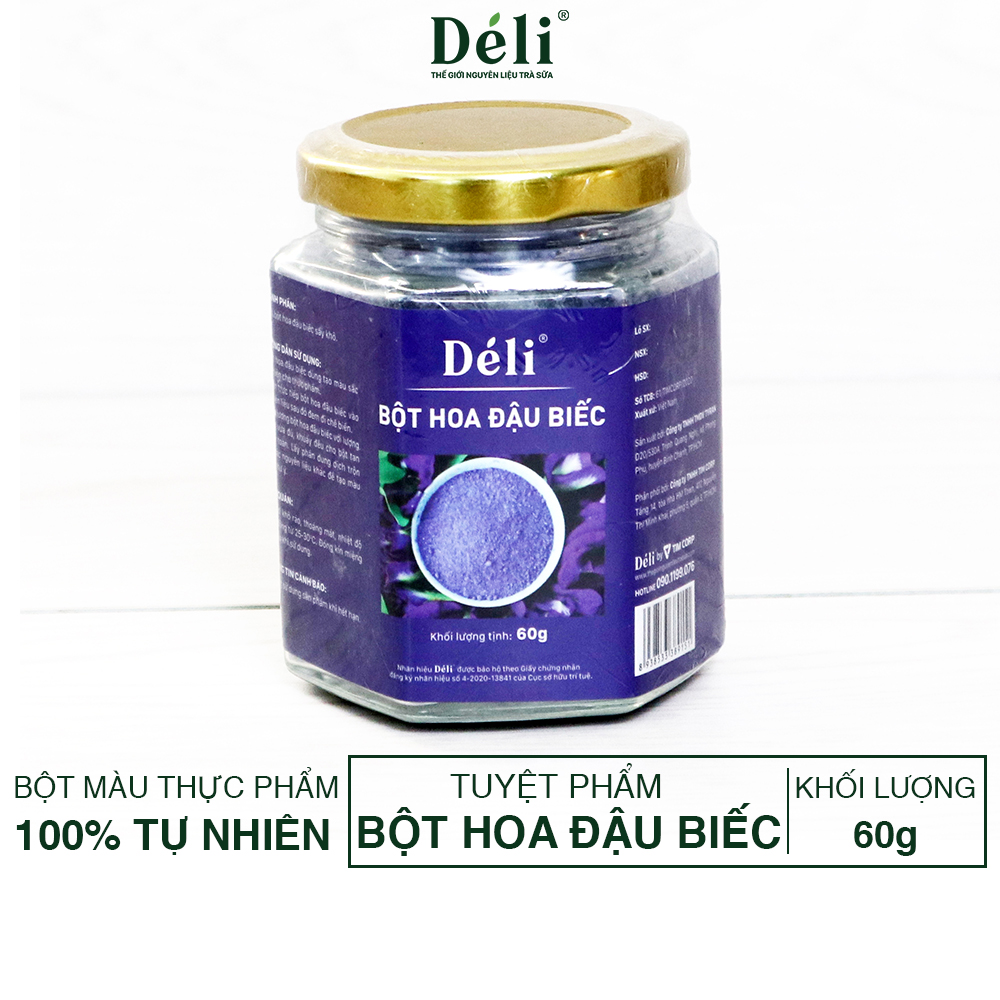 Bột củ dền 100gr+ Bột lá dứa 60gr+ Bột hoa đậu biếc 60gr Déli HSD:18 tháng, bột mịn, dễ hòa tan